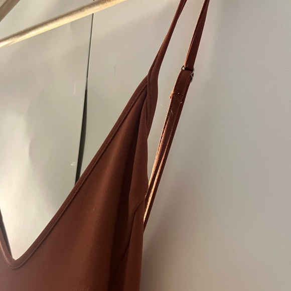 Pumpkin spice coloured mini dress with pockets - Picture 2 of 7